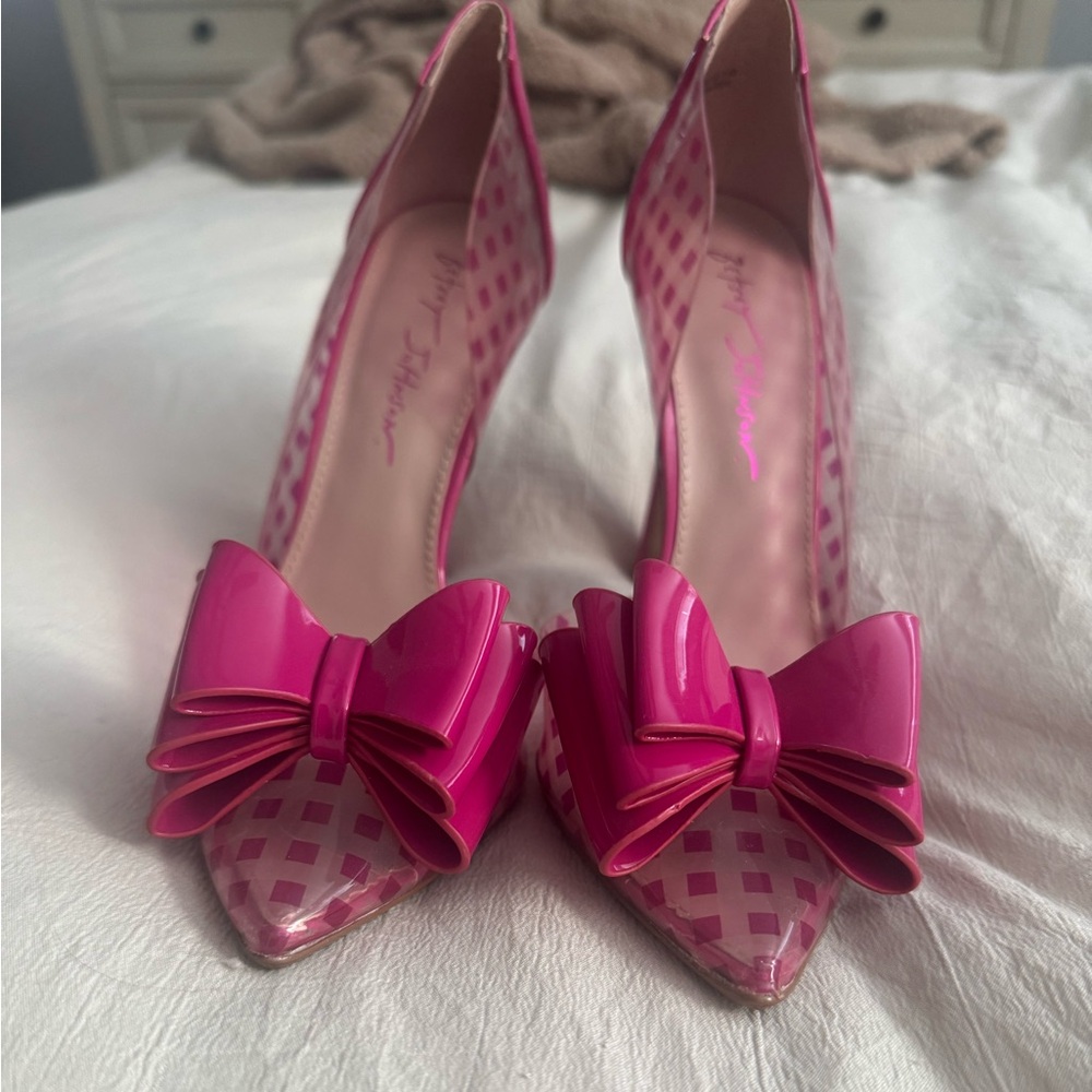 Pink Bow Heels